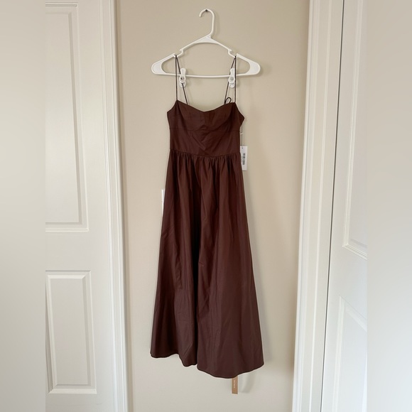 NWT New With Tags Reformation 1950s Style Vinny Midi Dress in Cafe Size 0 or XS - Picture 5 of 8